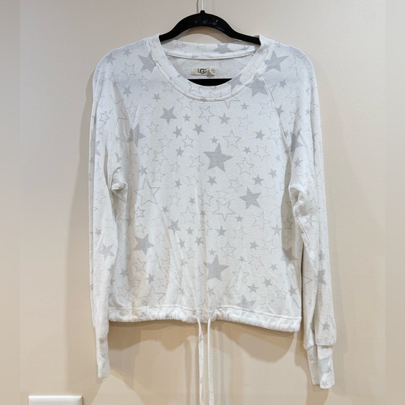 UGG Tops - 🔥UGG White Star-Print Lightweight Crewneck Pullover Size S EUC🔥